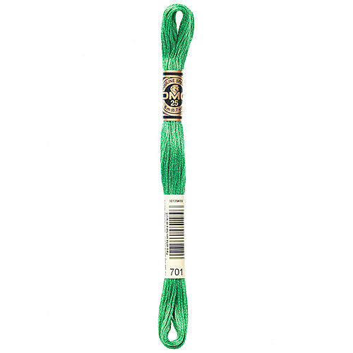 DMC Floss,Size 25, 8.7 yards per skein - 701 Light Christmas Green