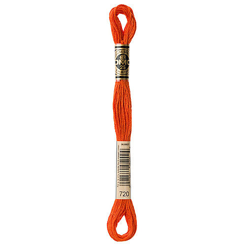 DMC Floss,Size 25, 8.7 yards per skein - 720 Dark Orange Spice