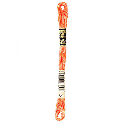 DMC Floss,Size 25, 8.7 yards per skein - 722 Light Orange Spice