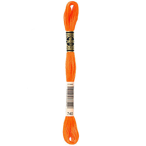 DMC Floss,Size 25, 8.7 yards per skein - 740 Tangerine