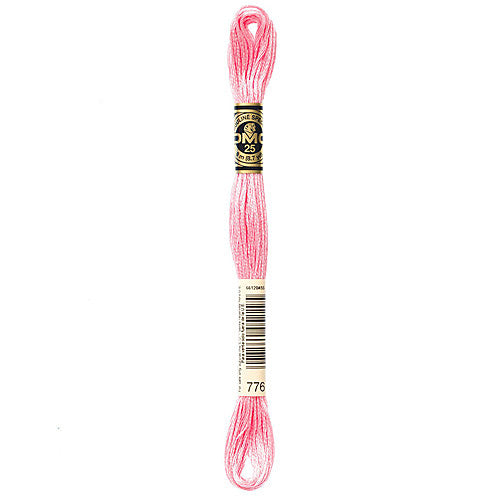 DMC Floss,Size 25, 8.7 yards per skein - 776 Medium Pink