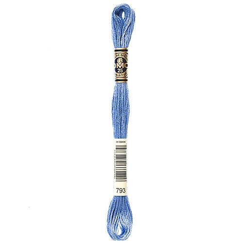 DMC Floss,Size 25, 8.7 yards per skein - 793 Medium Cornflower Blue