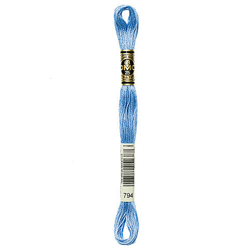 DMC Floss,Size 25, 8.7 yards per skein - 794 Light Cornflower Blue