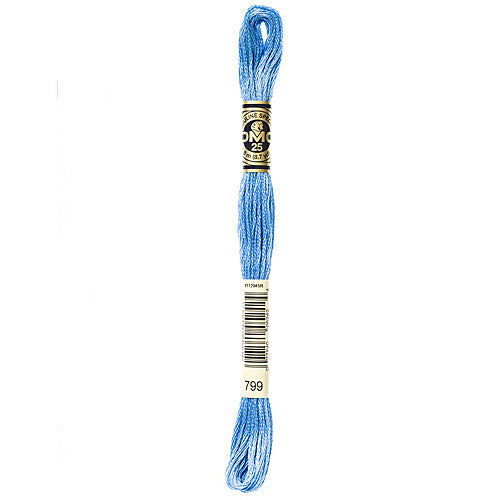 DMC Floss,Size 25, 8.7 yards per skein - 799 Medium Delft Blue