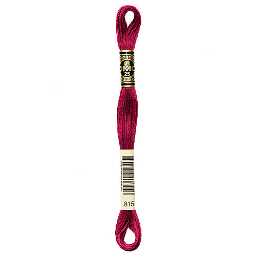 DMC Floss,Size 25, 8.7 yards per skein - 815 Medium Garnet