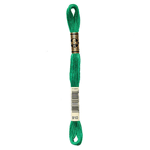 DMC Floss,Size 25, 8.7 yards per skein - 910 Dark Emerald Green