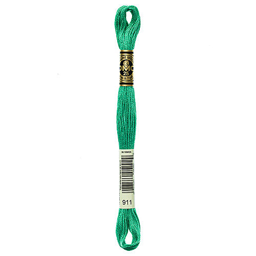 DMC Floss,Size 25, 8.7 yards per skein - 911 Medium Emerald Green
