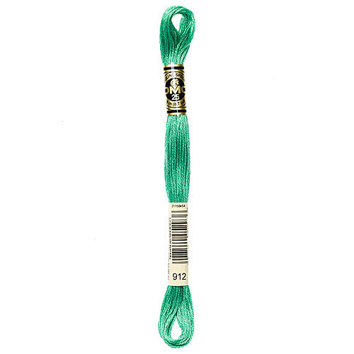 DMC Floss,Size 25, 8.7 yards per skein - 912 Light Emerald Green