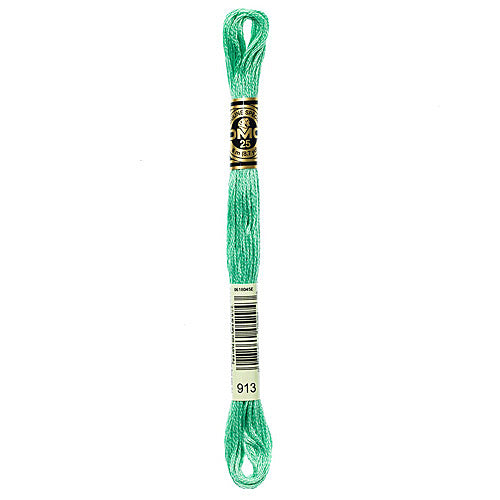 DMC Floss,Size 25, 8.7 yards per skein - 913 Medium Nile Green