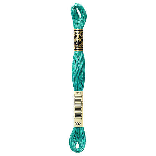 DMC Floss,Size 25, 8.7 yards per skein - 992 Light Aquamarine