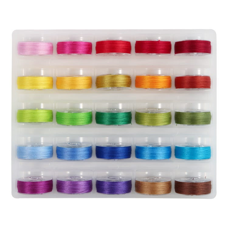 Super Bobs MasterPiece 2-ply Cotton Prewound Bobbins - L-Style - Bright Colors.