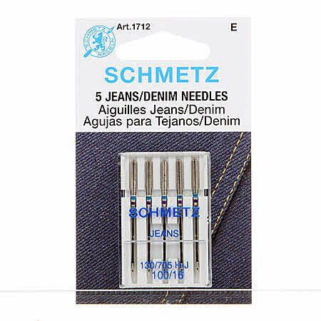 Schmetz Denim/Jeans Machine Needles - Size 100/16