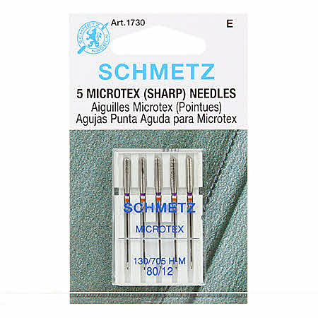 Schmetz Sharp/Microtex Machine Needles - Size 80/12