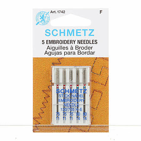 Schmetz Embroidery Machine Needles - Assorted Sizes 75/11 & 90/14