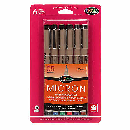 Pigma Micron Pen Set Size 05 (0.45mm) - Basic