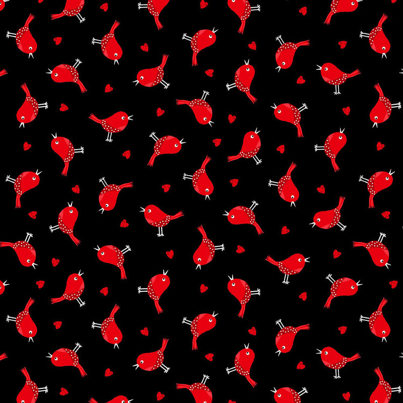 You Make My Heart Happy GAIL-C7743 BLACK Little Red Birds