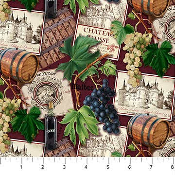 You Had Me At Wine DP23575-26 Wine Collage Burgundy Multi