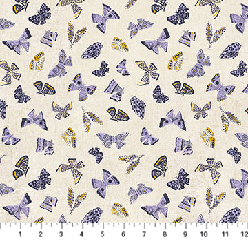 Wildflower CL90270-80 Purple Multi Butterflies 85% Cotton, 15% Linen