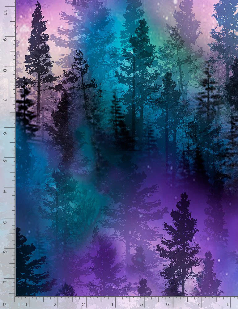 Aurora NATURE-C8457 PURPLE Trees - Fat Quarter