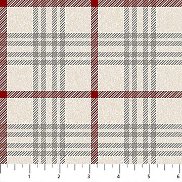 West Creek Wovens W23905-11 Grimsby Off-White Red 88.8% Cotton/11.2% Polyester