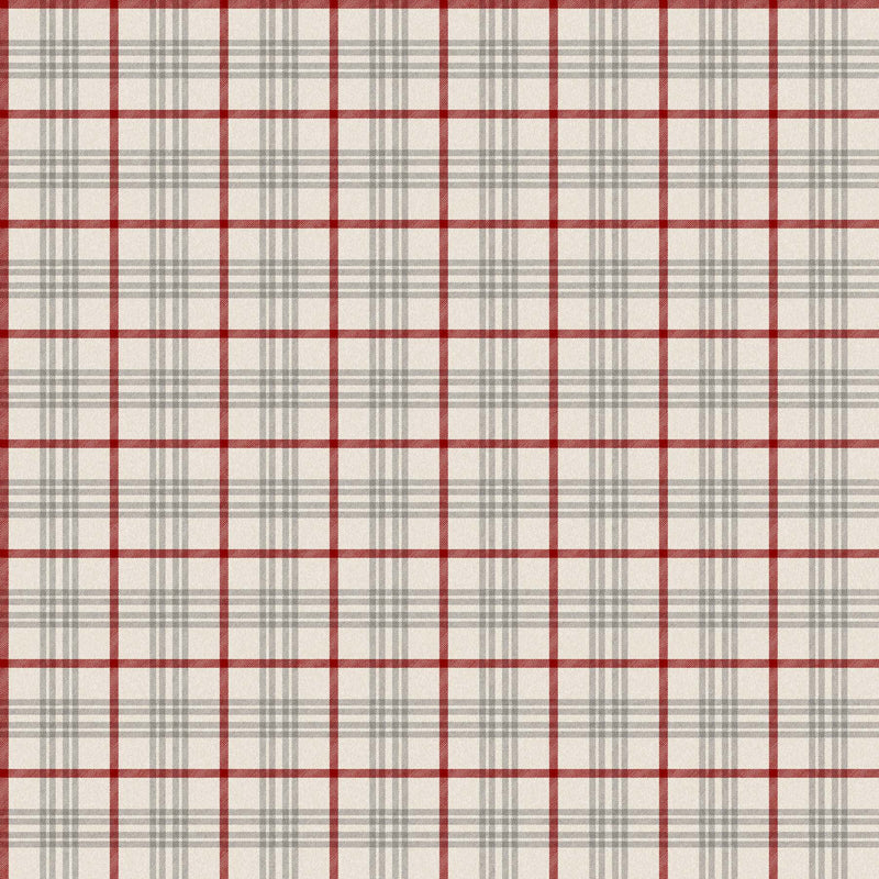 West Creek Wovens W23905-11 Grimsby Off-White Red 88.8% Cotton/11.2% Polyester