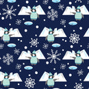 Snow Happy 4185-77 Navy Fishing Penguins