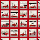 Holiday Road Trip 4684-89 Red Small Blocks with Cars and Trucks