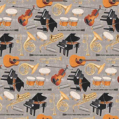 Let the Music Play 9718-90 Multi Instruments Gray
