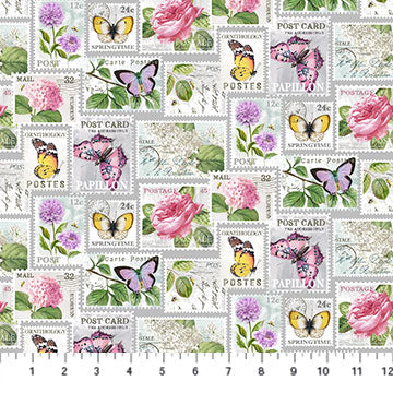 Scented Garden DP23970-92 Light Gray Multi Stamps