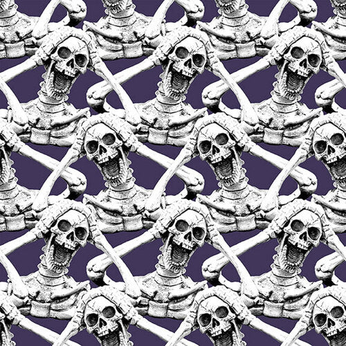 Hocus Pocus Halloween 1578G-55 Purple Screaming Skeleton Glow in the Dark