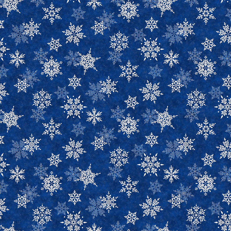 Shimmer Frost 24195M-46 Dark Blue-Silver Large Snowflakes