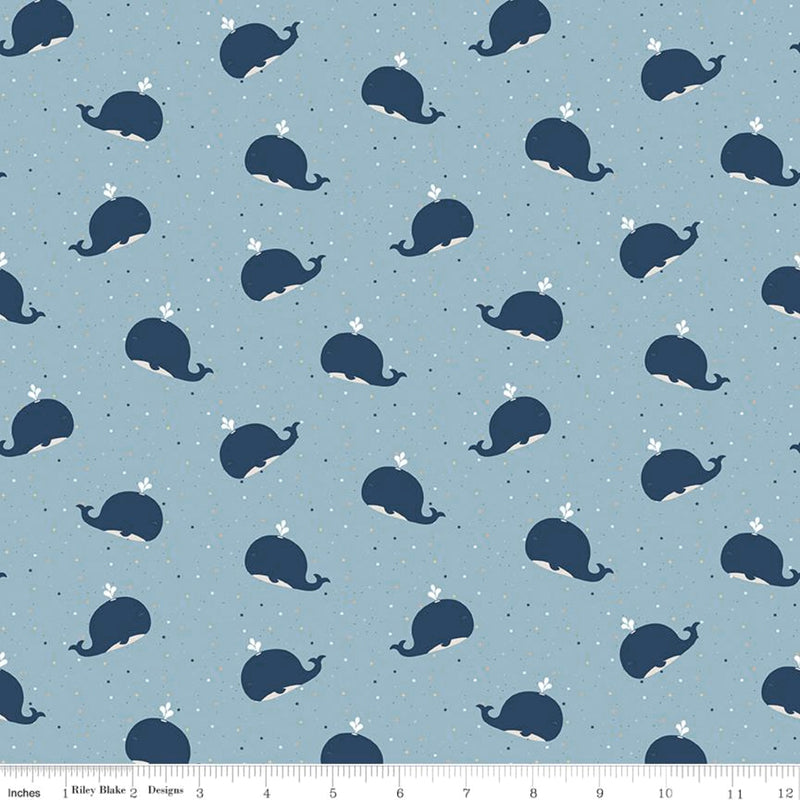 Juvenile Flannel F10622-BLUE Whales