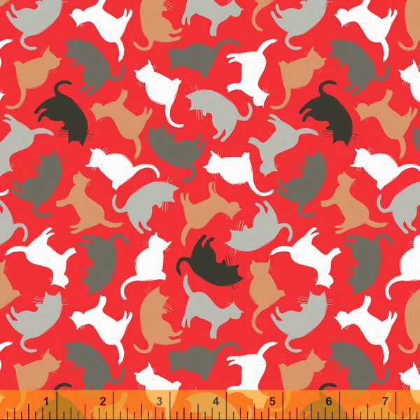 Mod Cats 52608-4 Red Kitty Silhouettes