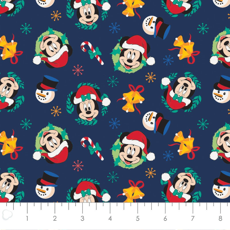 Character Winter Holiday II 85271028-01 Navy Mickey Mouse Joy to the World