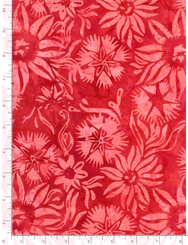 Tonga 4th of July Batik TONGA-B8163 RED Scheming Florals