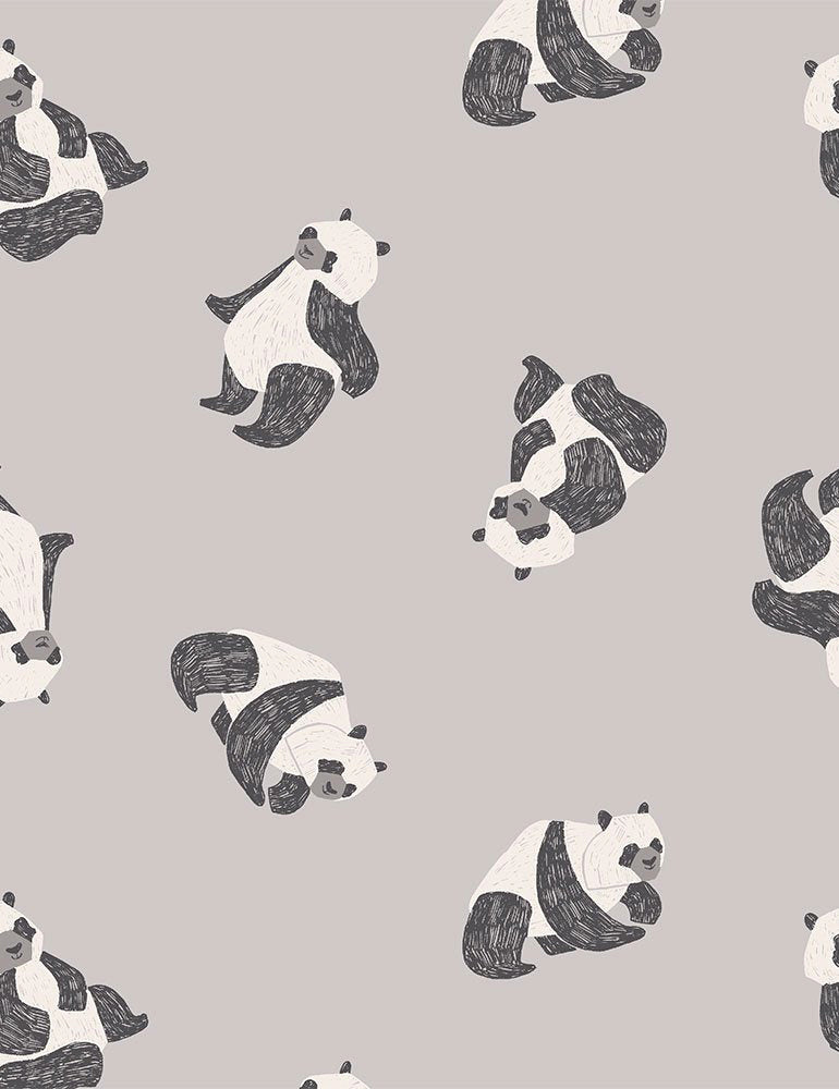 New Here Flannel STELLA-FRR1682 FOG Pandas