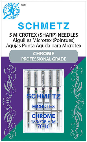 Schmetz Chrome Microtex Needles - Size 70/10