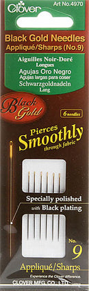 Clover Black Gold AppliquÈ/Sharps Needle - Size 9