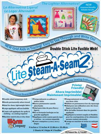 Lite Steam-A-Seam 2 - 9&quot; X 12&quot; Sheets