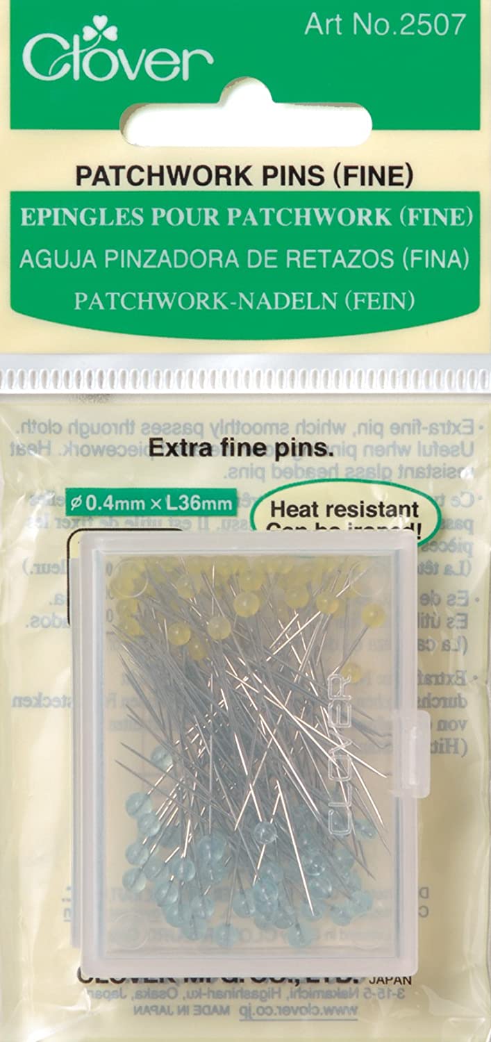 Patchwork Glass Head Fine Pins - Size 30