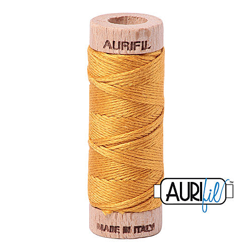 Aurifil Mako Cotton 6-Strand Floss 16 m (18 yd.) spool - 2140 Orange Mustard