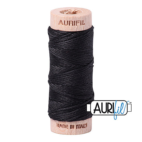 Aurifil Mako Cotton 6-Strand Floss 16 m (18 yd.) spool - 4241 Very Dark Grey