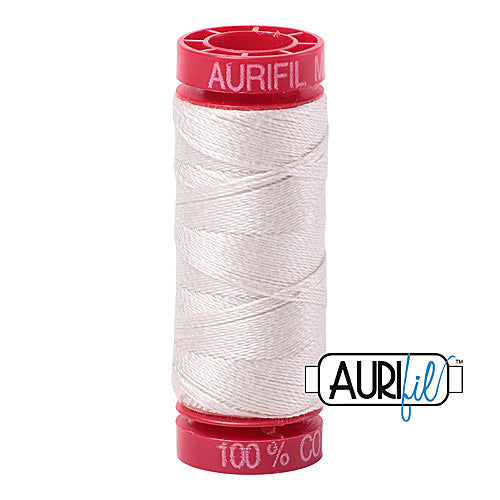 Aurifil Mako 12wt Cotton 50 m (54 yd.) spool - 2309 Silver White