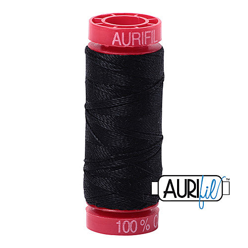 Aurifil Mako 12wt Cotton 50 m (54 yd.) spool - 2692 Black