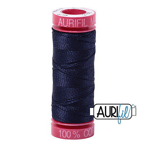 Aurifil Mako 12wt Cotton 50 m (54 yd.) spool - 2785 Very Dark Navy