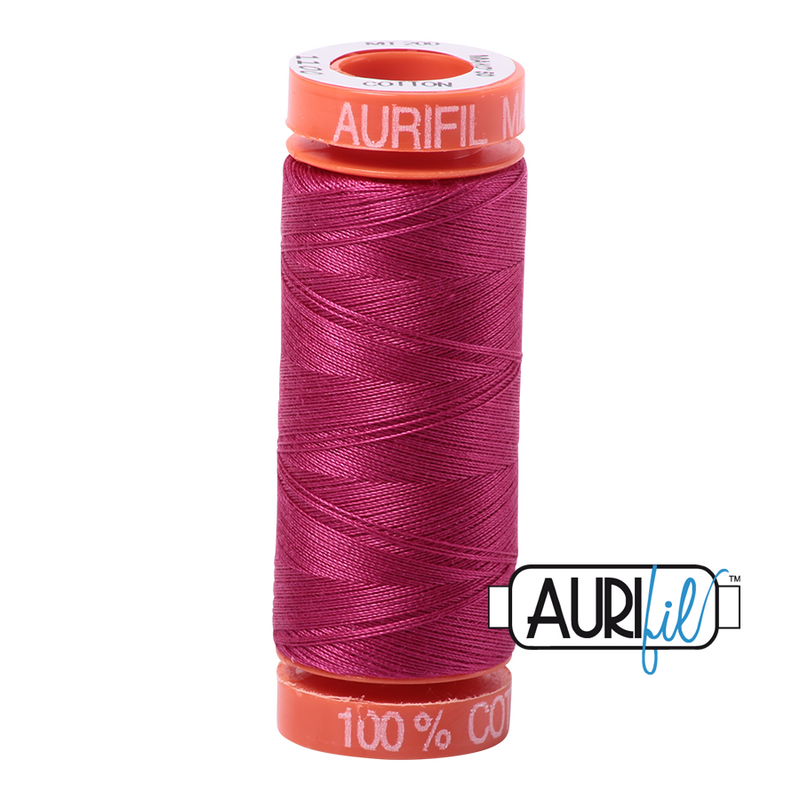 Aurifil Mako 50wt Cotton 200 m (220 yd.) spool - 1100 Red Plum