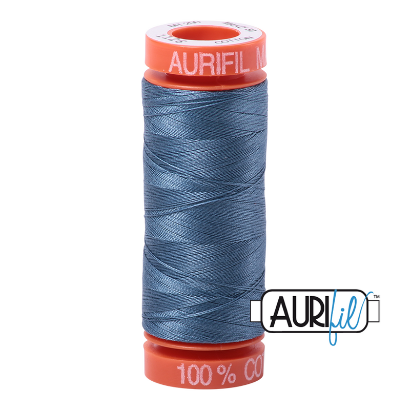 Aurifil Mako 50wt Cotton 200 m (220 yd.) spool - 1126 Blue Grey