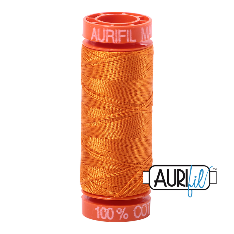 Aurifil Mako 50wt Cotton 200 m (220 yd.) spool - 1133 Bright Orange