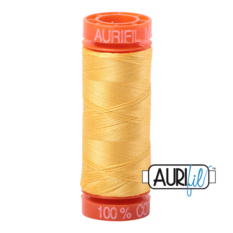 Aurifil Mako 50wt Cotton 200 m (220 yd.) spool - 1135 Pale Yellow