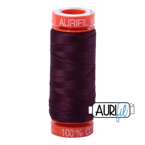 Aurifil Mako 50wt Cotton 200 m (220 yd.) spool - 1240 Very Dark Eggplant